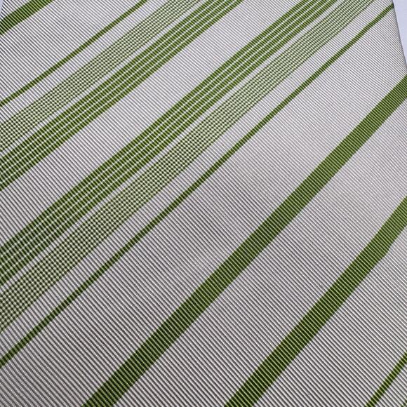 Hugo Boss Striped Silk/Cotton Tie Made in Italy ~60” x ~3.5” Green/Cream - Picture 2 of 4